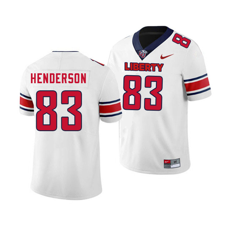 Men-Youth #83 Austin Henderson Liberty Flames 2023 College Football Jerseys Stitched-White